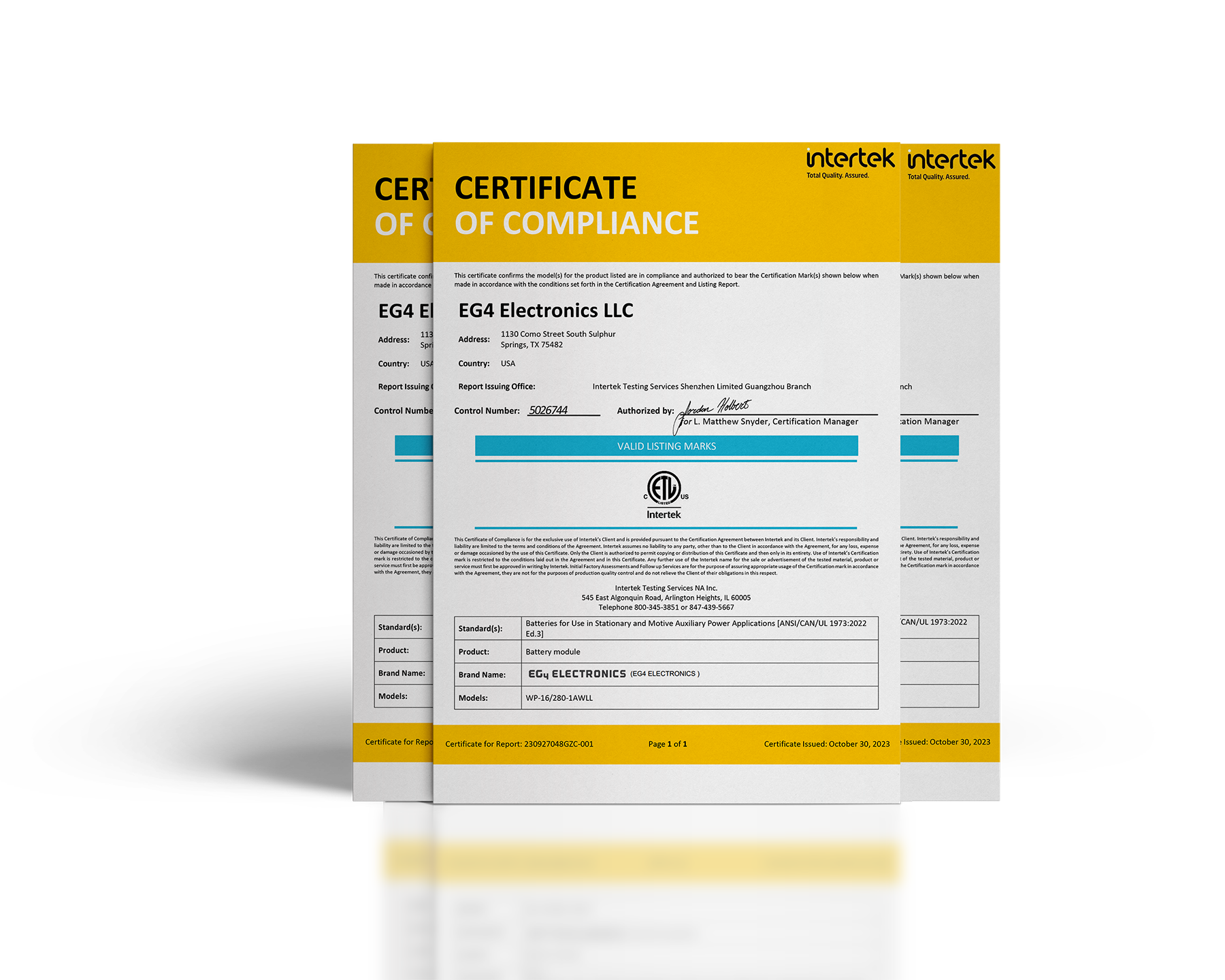 Certification compliance